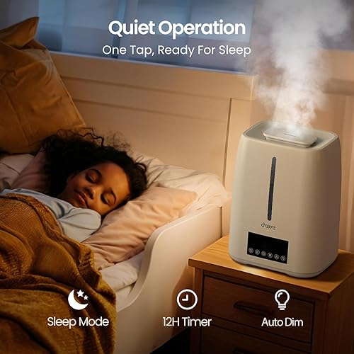 Miniatura 4 de Humidificador ultrasónico de llenado superior de 6 litros, niebla fría y cálida para dormitorio, bebé, habitaciones grandes y plantas, control