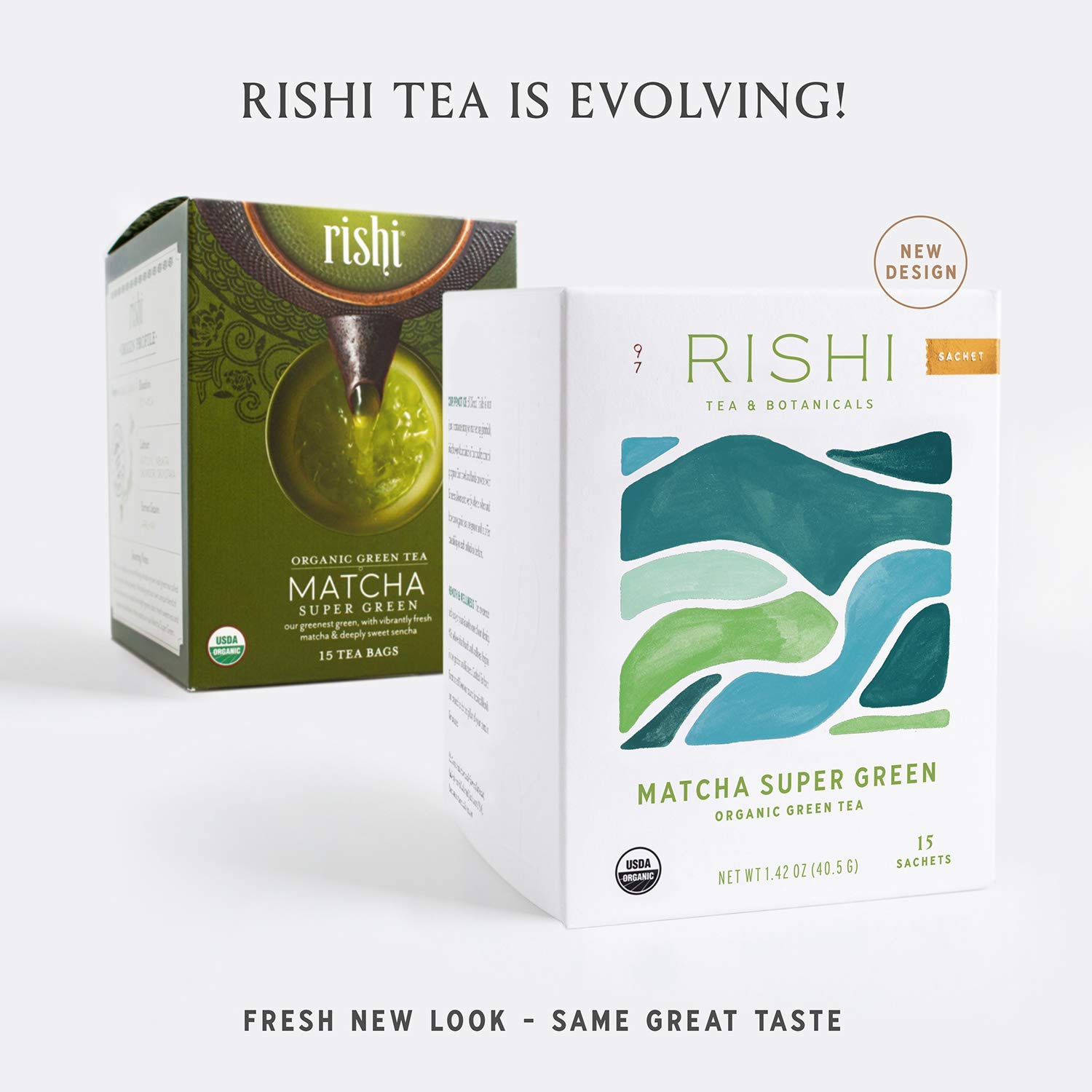 Rishi Matcha Super Green Tea Organic Green Tea Sachet Bags 15 Count Pack of 2 — view 2