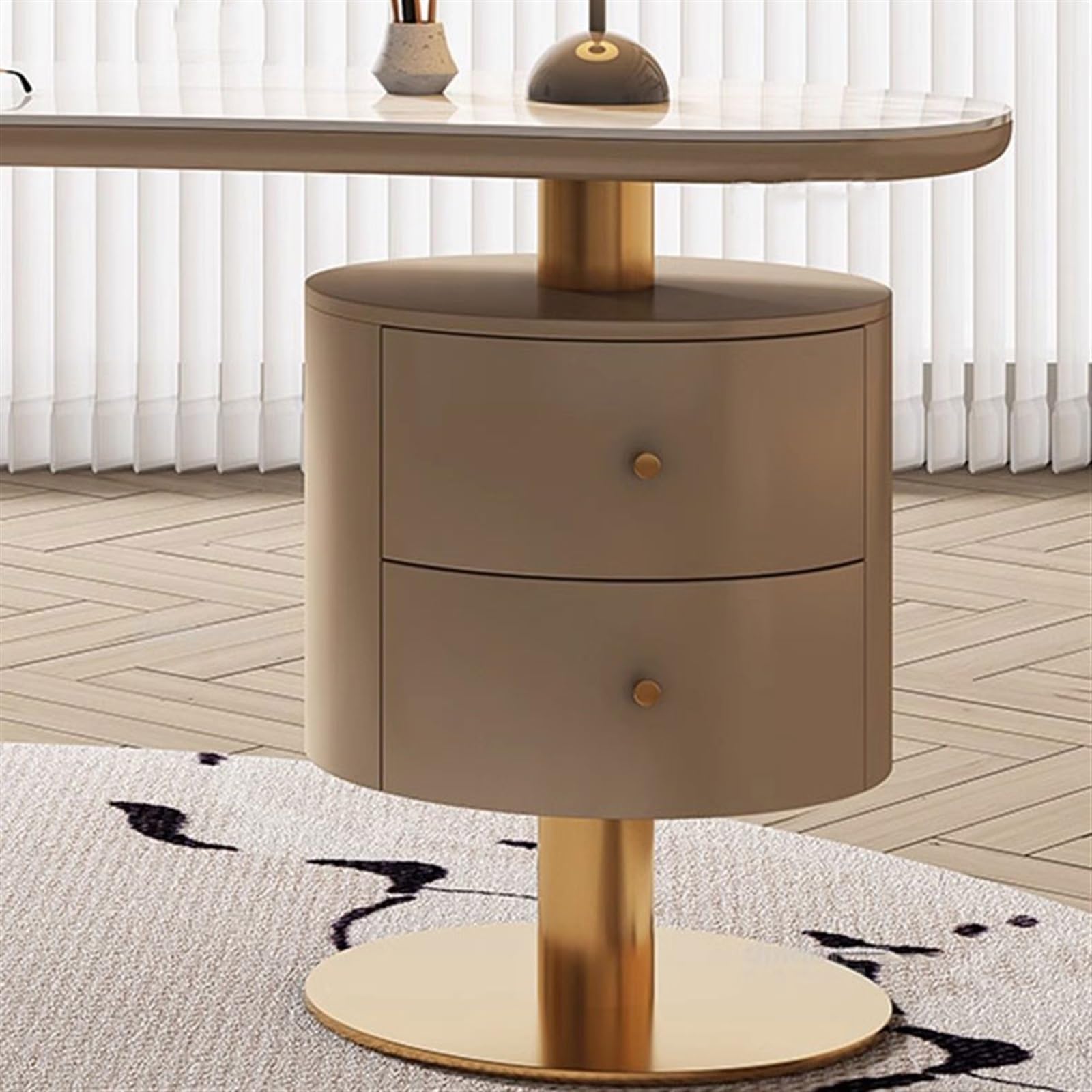 Nowoczesne zakrzywione biurko do gier – francuskie kremowe wykończenie łupkowe, lekki luksusowy stół PC do domowego biura, designerski styl, 140 x 77 x 75 cm, idealne do gier i konsultacji