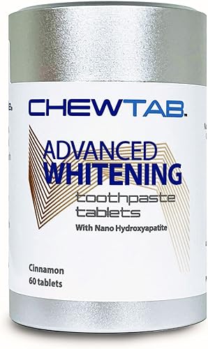 Pastillas de pasta de dientes blanqueadoras avanzadas de Chewtab con canela nano-hidroxiapatita