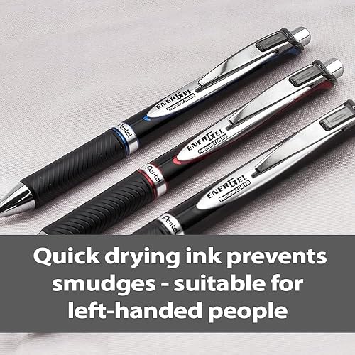 Miniatura 5 de Pentel Tinta de repuesto para bolígrafo de gel permanente EnerGel PRO (0.028 in), línea media, tinta negra, caja de 12 (LRP7-A)