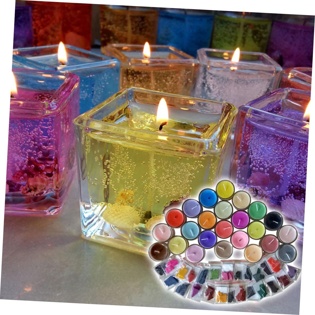 NUOBESTY 2 Stück Farbstoff Sojakerze Wachsfarbflocken Soja-Wachs Pigmente candle making kit kerzenherstellung kit Wachsfarbe kerzenfarbe selber machen Sojabohne Kunsthandwerk Kind