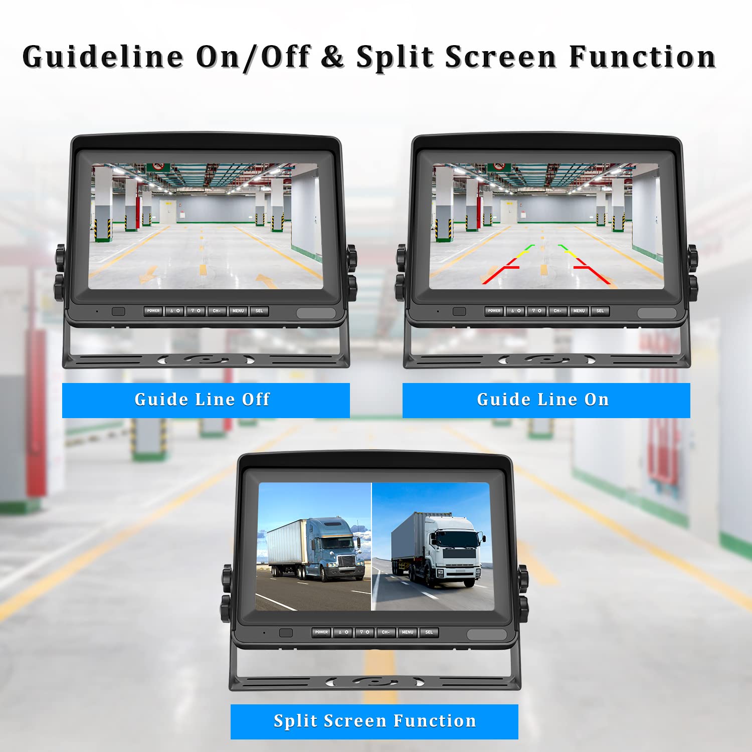 Caméra De Recul Numérique Sans Fil Kit Moniteur Ips 7 Pouces Caméra De Recul Ahd Étanche Vision