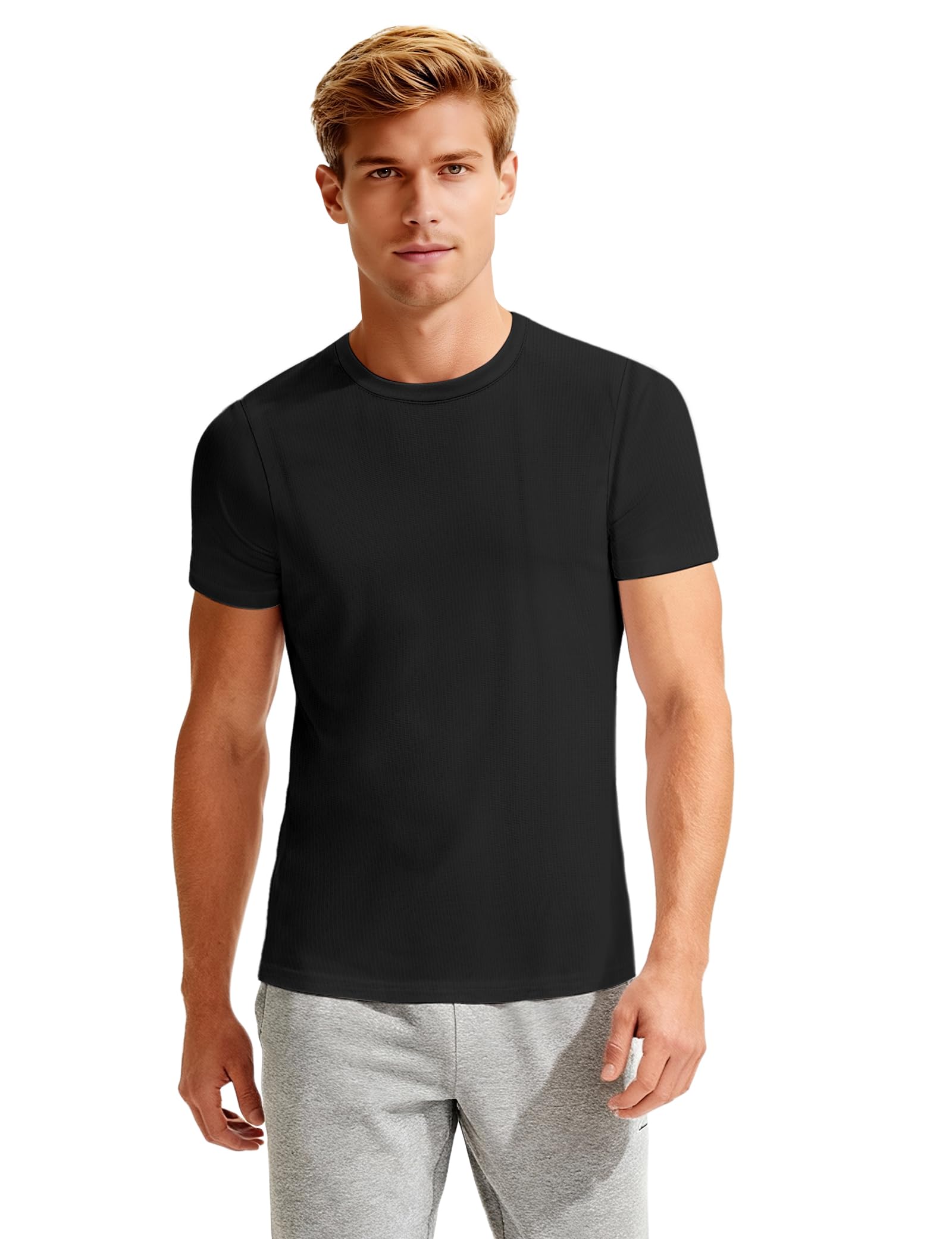 Auranso Herren T-Shirt 2er Pack Kurzarm Rundhals Sommer Basi