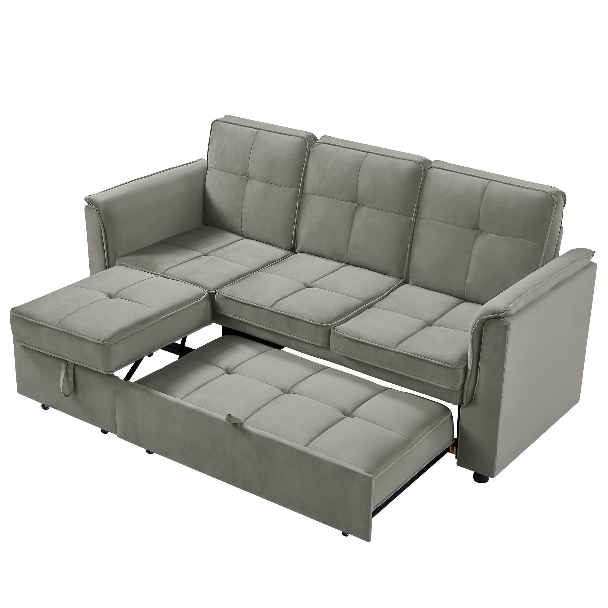 Buy 3 Seater Couch Sofa, Sectional Sofa Couch with Pull Out Bed Velvet