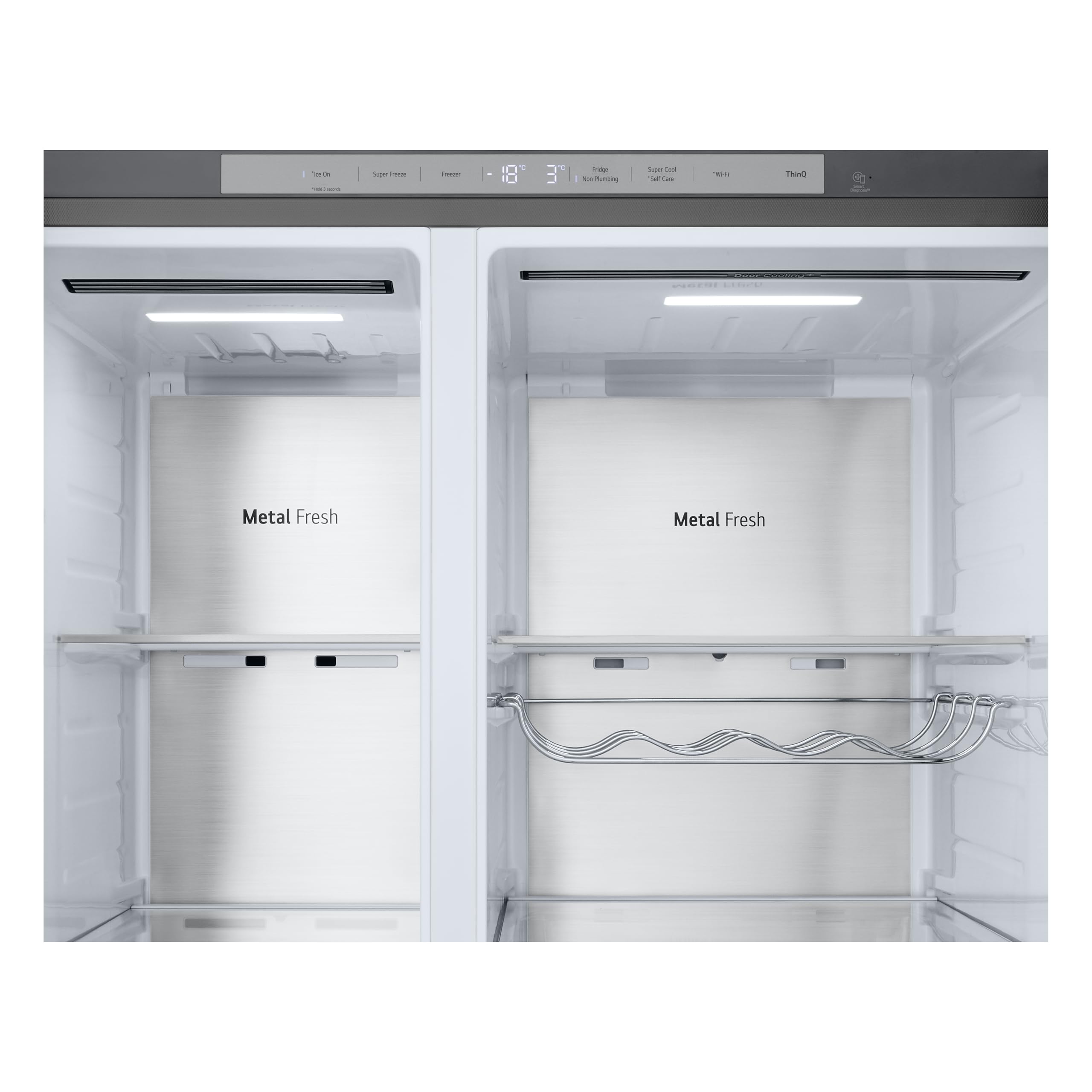 LG GSLE91MBAC Frigorifero Americano Side-by-Side, Classe C, Frigorifero No Frost, 628L, Wi-Fi, Tecnologia Door&Linear Cooling, Fresh Converter, Dispenser Senza Allaccio, UVnano, Metal Sorbet
