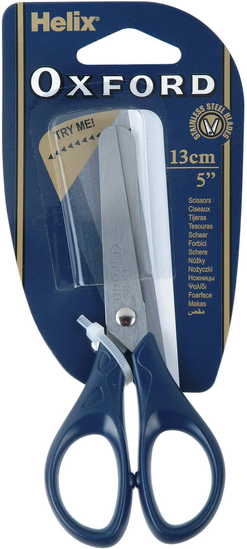 Helix Oxford Scissors 13cm, Blue (Packaging may vary)