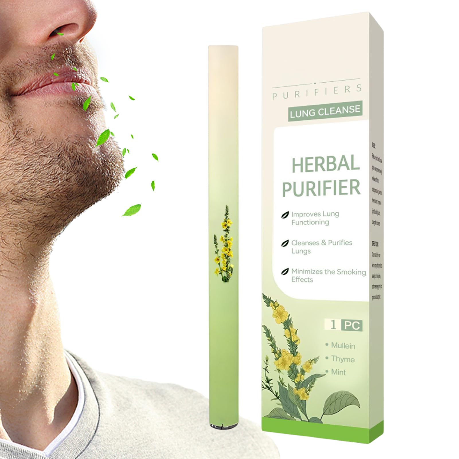 Inhalator do oczyszczania płuc – inhalator dróg oddechowych ułatwia oddychanie | naturalny dyfuzor, kojący i pielęgnujący, zapewnia samopoczucie w podróży, odświeżające powietrze w domu