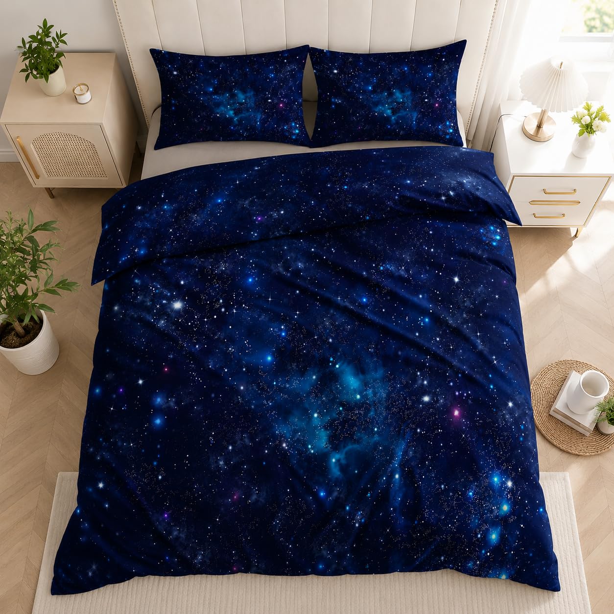 Housse de couette 200x220 fermeture éclair finie la couette qui glisse lit bleu