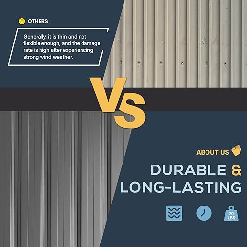 Vista 25 de AECOJOY Cobertizo de almacenamiento de metal de 8 x 6 pies para exteriores, cobertizos de acero de 6 x 8 pulgadas y almacenamiento al aire libre