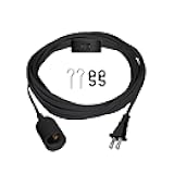 YSSOA 20ft Extension Hanging Lantern Pendant Light Cord Cable with E26 Socket, On/Off Switch, 1 Pack, Black (Bulb Not Included)