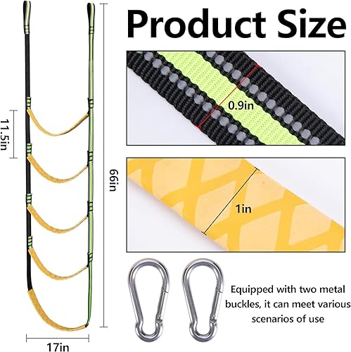 Miniatura 2 de Ayudador de escalada para caza, ligera, bastón de escalada de caza, escalera de cuerda para seguridad de caza, escalada al aire libre, espeleología,