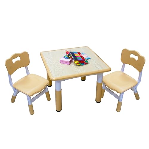 Kids Table and 2 Chairs Set with Graffiti Desktop, Toddler