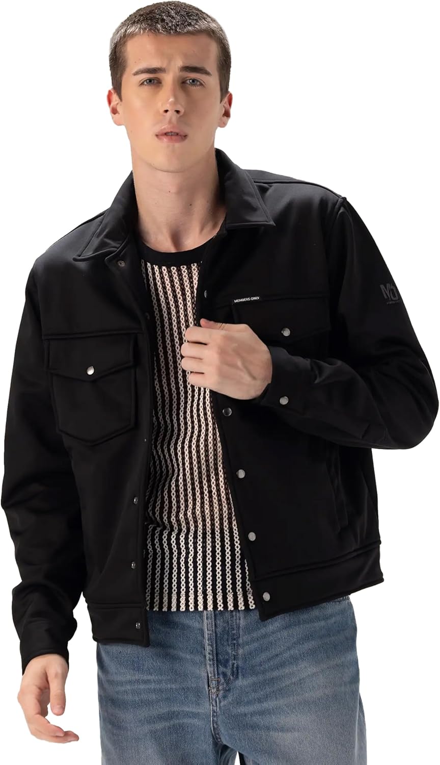Members Only Men's Soft Shell Shirt Jacket for Men | Softshell Jacket Men | Mens Shirt Jacket | Soft Shell Jacket Mens