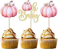 Vista 12 de 24 piezas de calabaza revelación de género para cupcakes con purpurina de calabaza pies de bebé, selecciones de cupcakes para niños o niñas