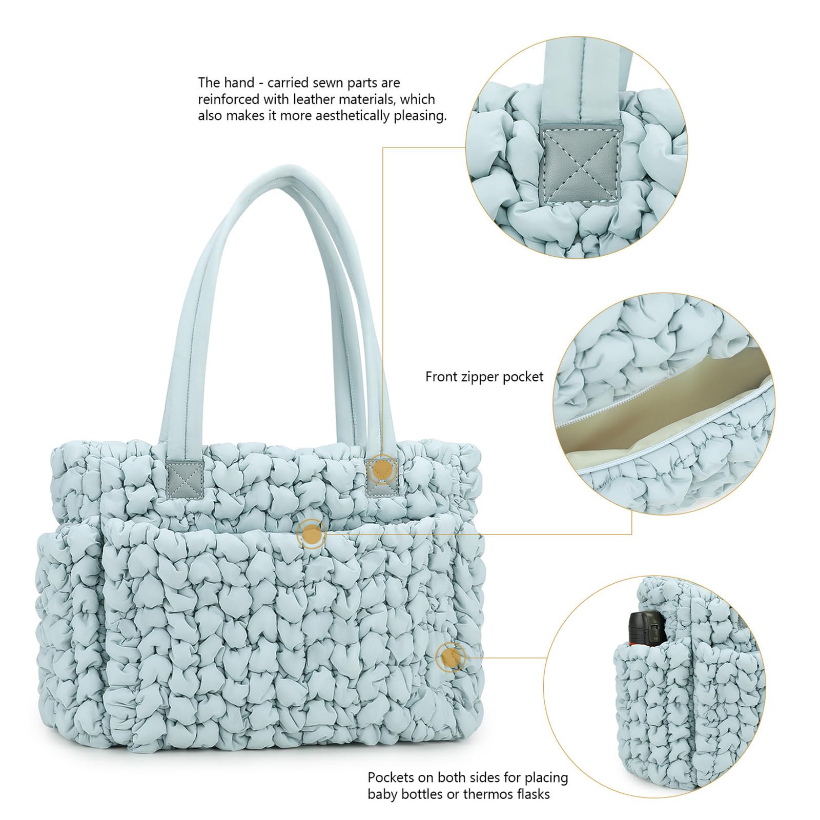 Wasserabweisende Wickeltasche für Mütter, großes Fassungsvermögen und leichtes Design mit mehreren Taschen für Reiseutensilien, geräumiger Windel Organizer