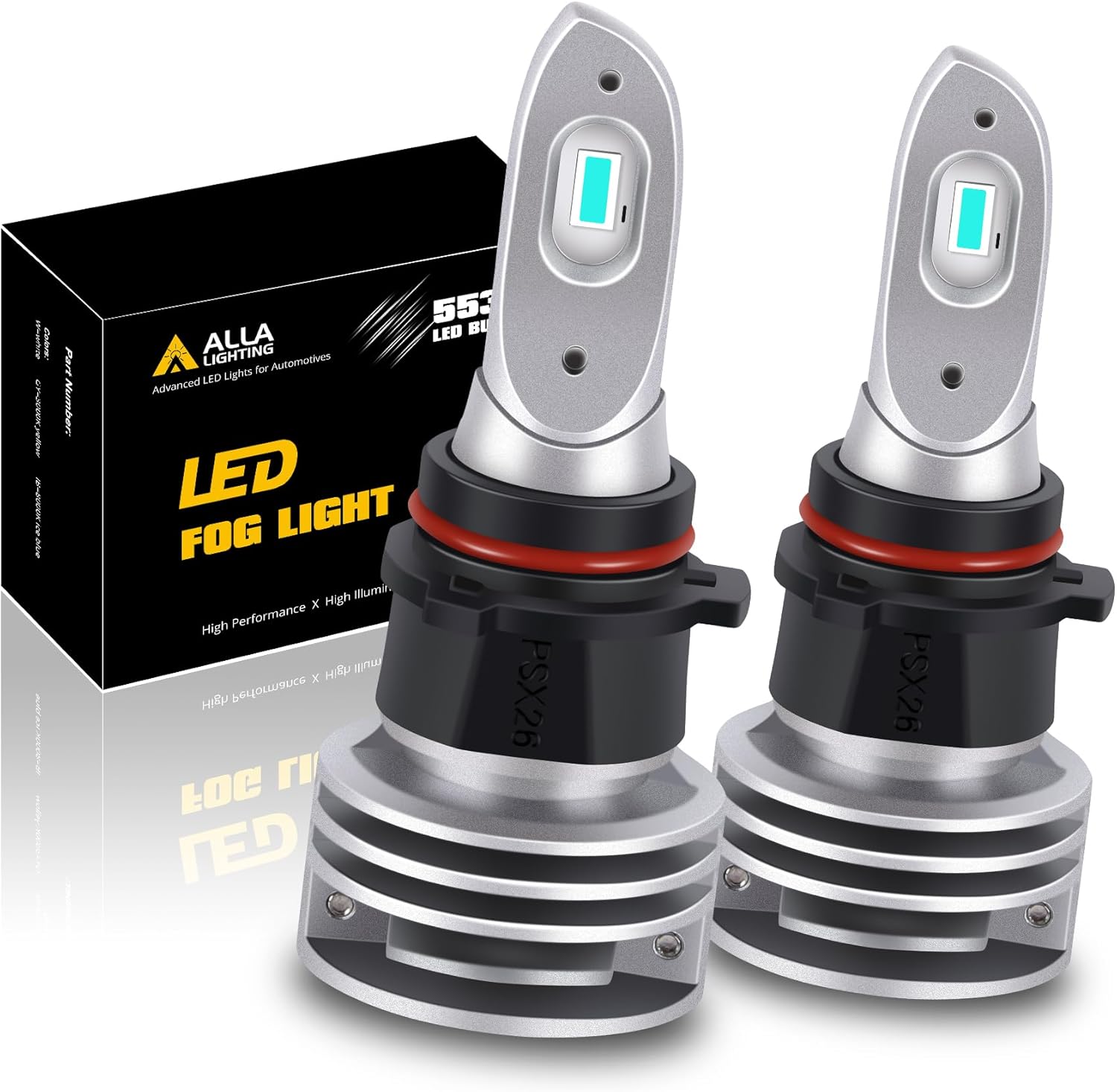 Alla Lighting 5200 Lumens 12277 P13W LED Daytime Running Lights (DRL) or Fog Lights, 8000K Ice Blue Replacement Bulbs Xtreme Super Bright 5530-SMD SH23W