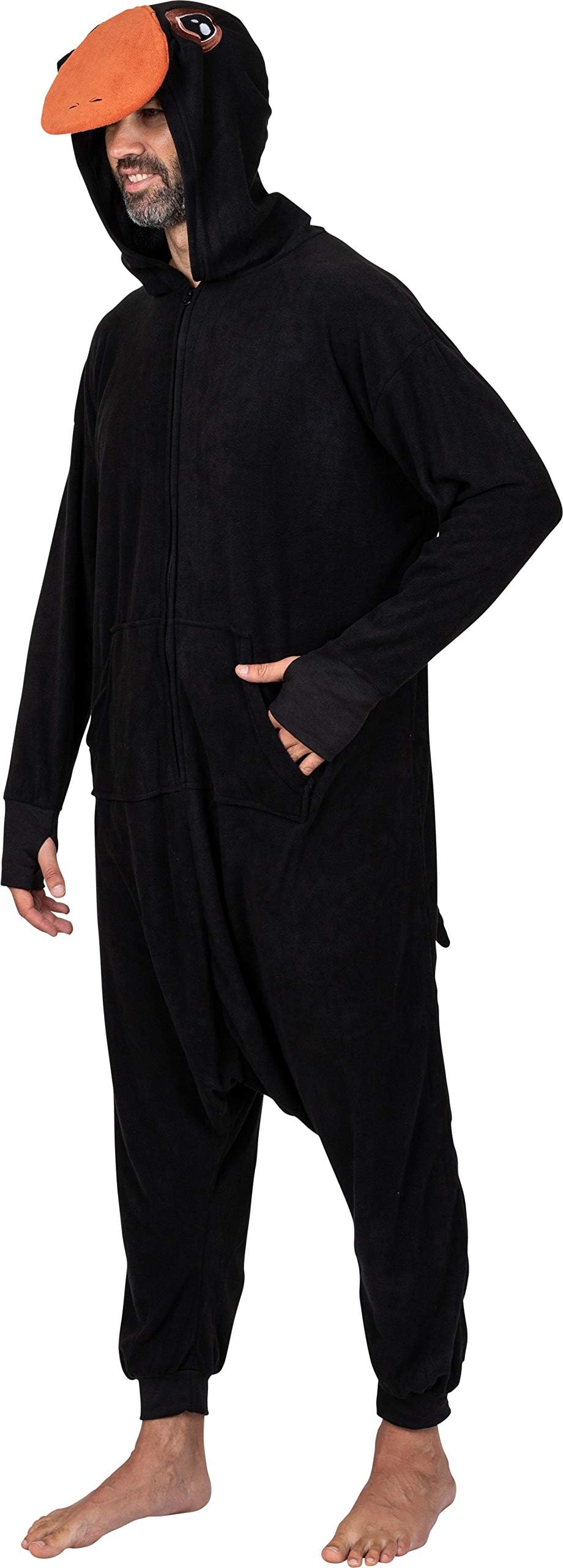 Fantastic Beasts Niffler Men's' Onesie Pajama Costume, Niffler, Size One Size Black