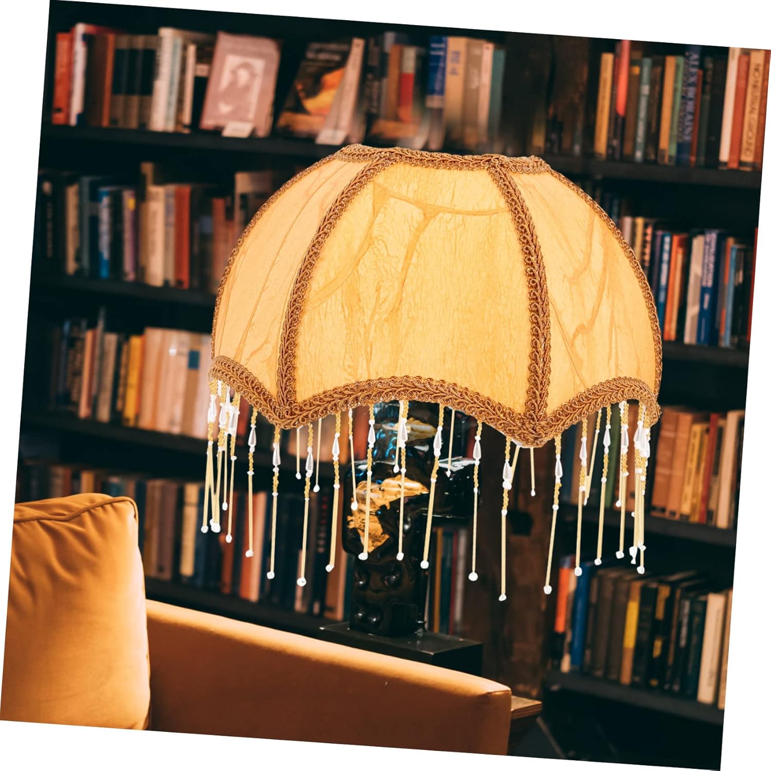 E27 Vintage Tassel Lampshade Fringe Umbrella Style Fabric Shade for Table and Floor Lamps
