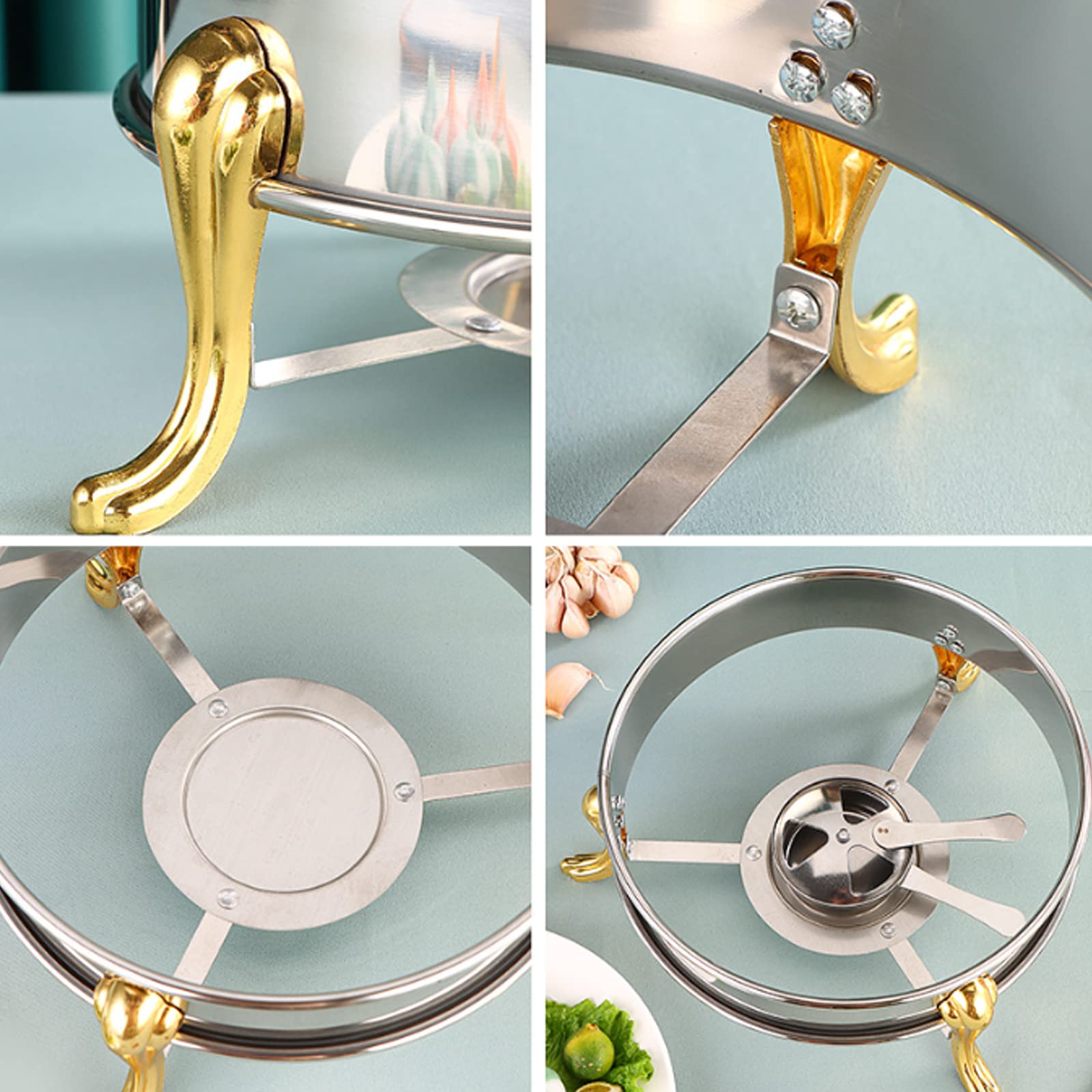 Spirituskocher für Innenraum Mit Topf Campingkocher Tragbarer Camping Alkoholkocher, Mini Spirituskocher Spiritusbrenner für Innenraum und Im Freien Camping Kochherd,Silver-24cm