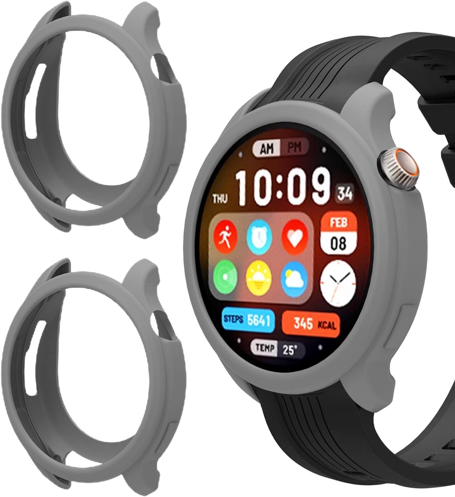 GIOPUEY Silicone Case Compatible with Amazfit Balance, [2 PACK] Soft TPU Silicone Protective Case Cover, Shock Resistant, Amazfit Balance Cover - Grey