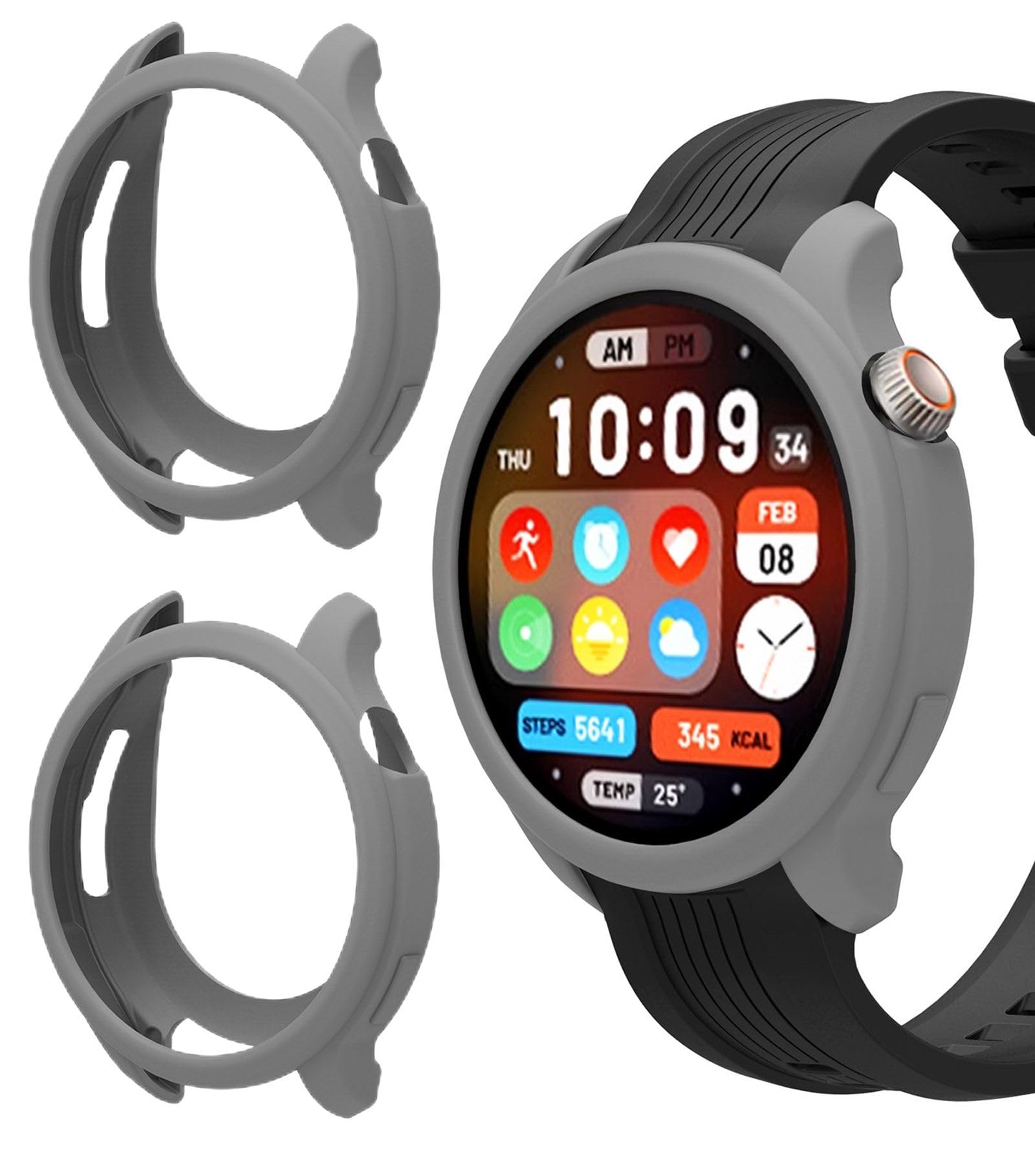 GIOPUEY Silicone Case Compatible with Amazfit Balance, [2 PACK] Soft TPU Silicone Protective Case Cover, Shock Resistant, Amazfit Balance Cover - Grey