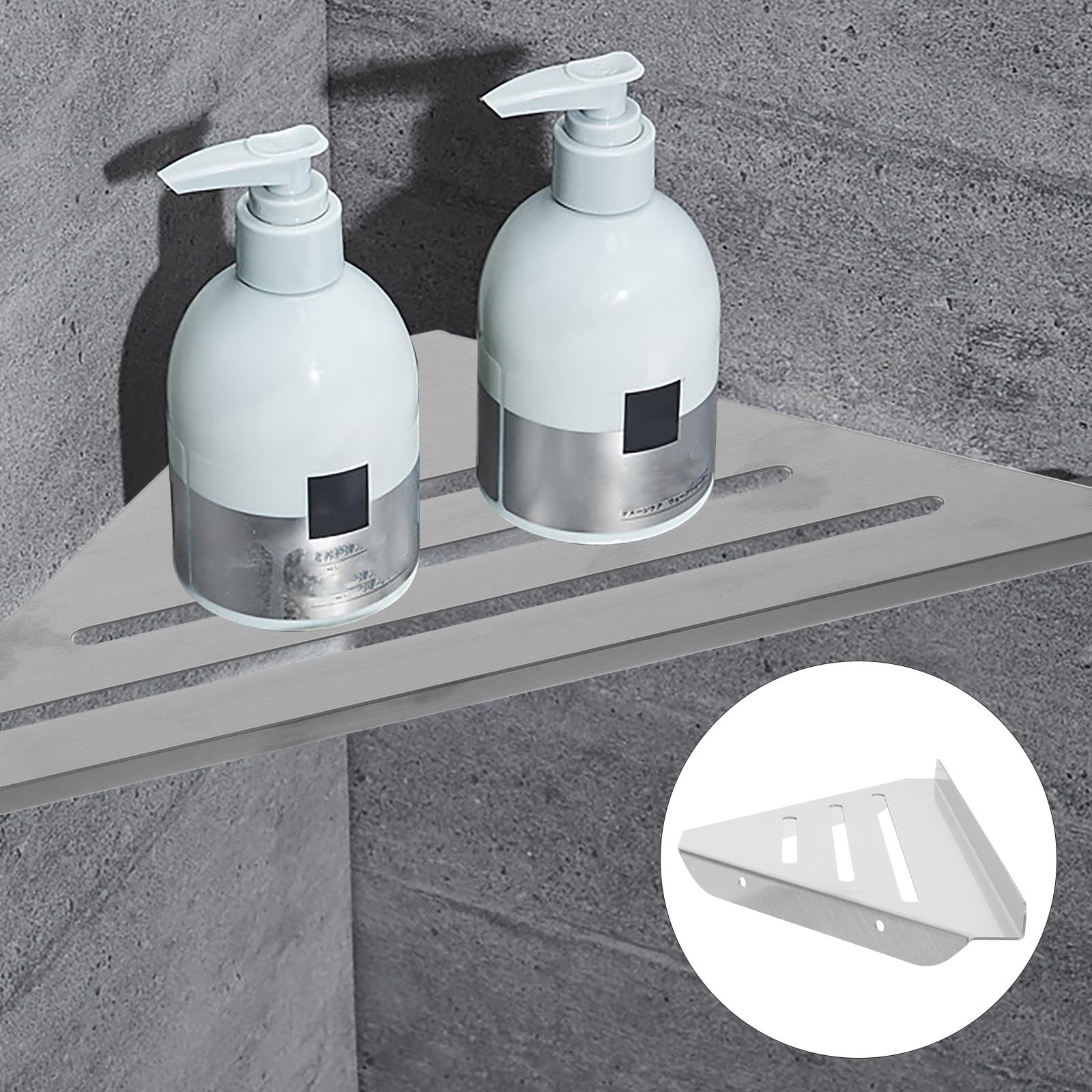 SUPVOX Mensola Portaoggetti Angolare in Acciaio Inox 304, Scaffale Sospeso da Parete per Bagno e Doccia, Accessori per Bagno Bordi Lisci e Struttura Robusta per Organizzazione Quotidiana