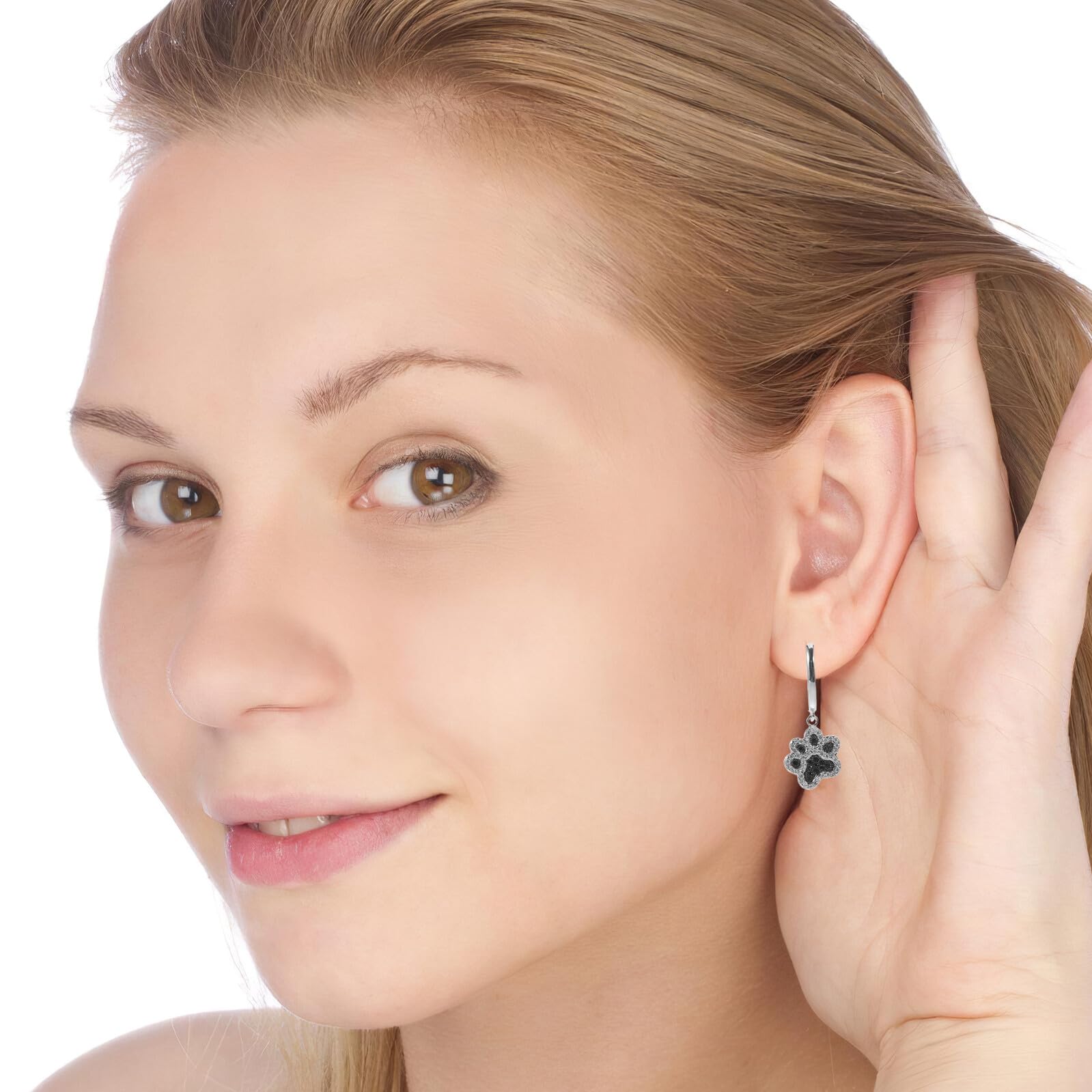 POPETPOP Orecchini Pendenti Donna in Argento 925 a Forma di Artiglio di Cane Zirconi Gioielli Minimalisti Anallergici per Orecchie Sensibili Accessori Moda Versatili e Regalo per Amanti