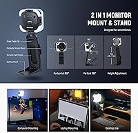 Vista 5 de NEEWER Luz LED de transmisión con control de software de Windows y macOS, soporte y soporte para monitor 2 en 1, ultra brillante 2900K-7000K USB