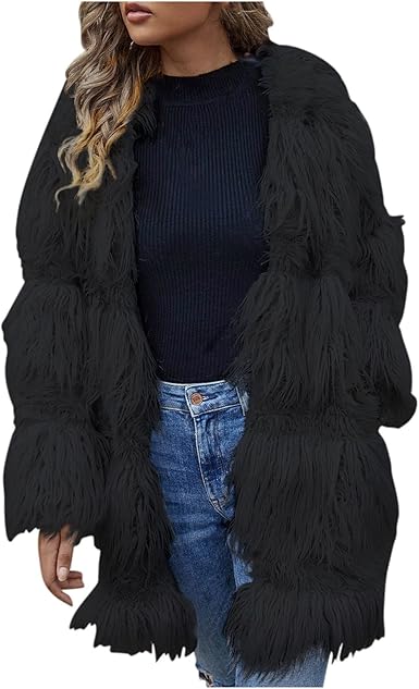 shaggy fringe jacket plus size