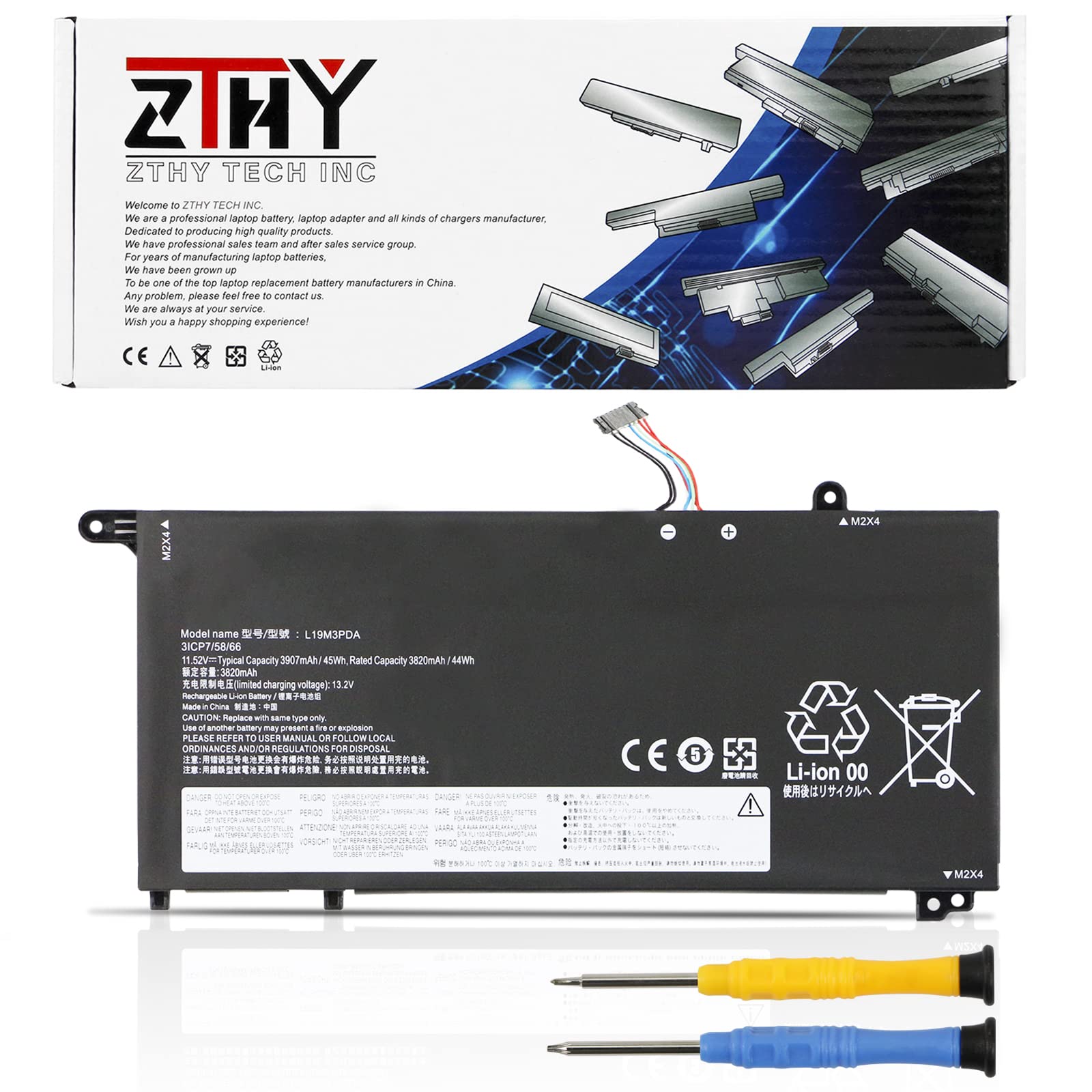 L19M3PDA L19D3PDA L19L3PDA L19C3PDA Laptop Battery Replacement for Lenovo ThinkBook 14 G2 ITL are / 14 G3 ACL ITL / 14 G4 ABA IAP / 15 G2 ITL are / 15