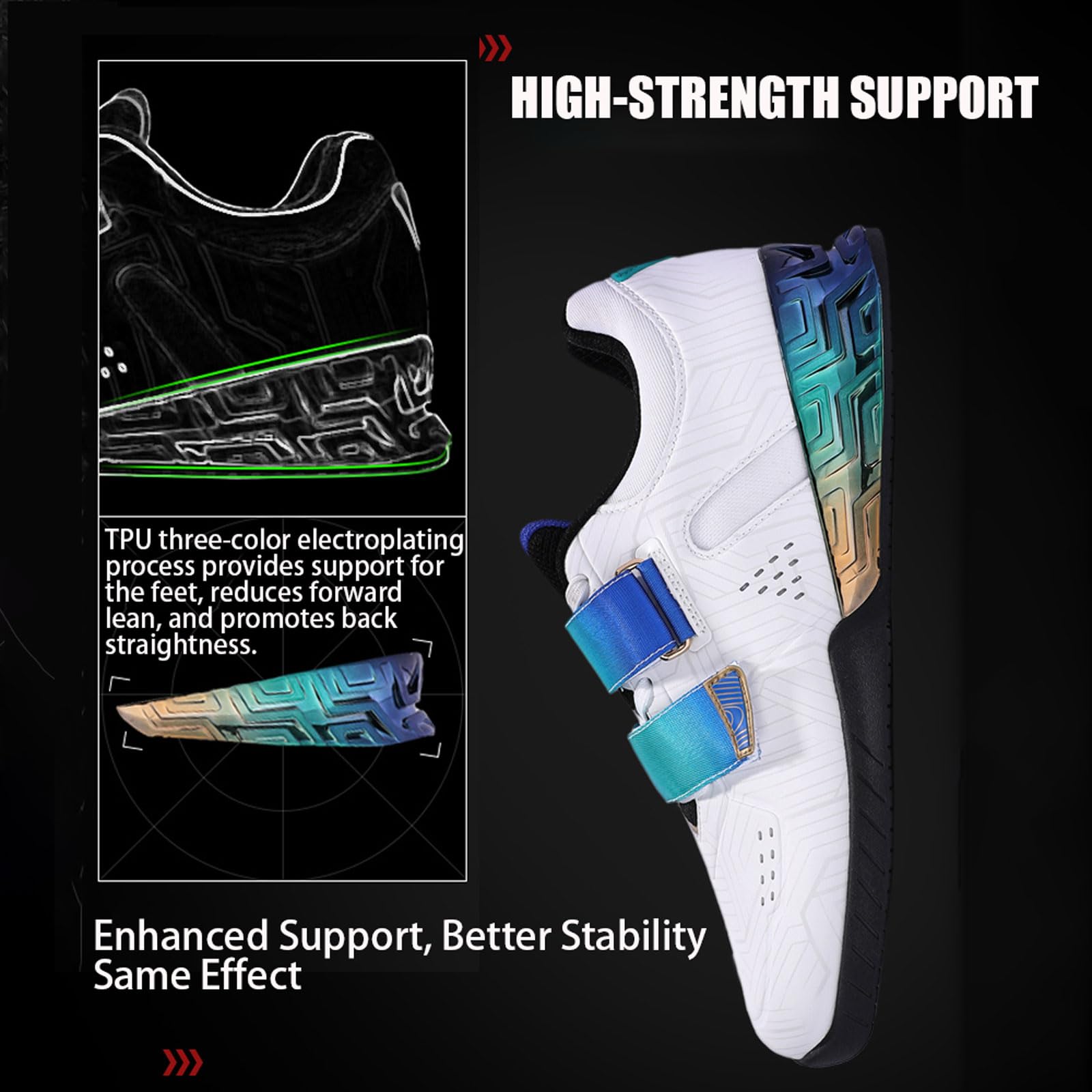 Zapatillas de Halterofilia Hombres y Mujeres,Zapatos De Sentadillas,Peso Muerto,Ligeras Y CóModas,Estanqueidad Ajustable,Absorber El Sudor,para Gym Fitness Powerlifting