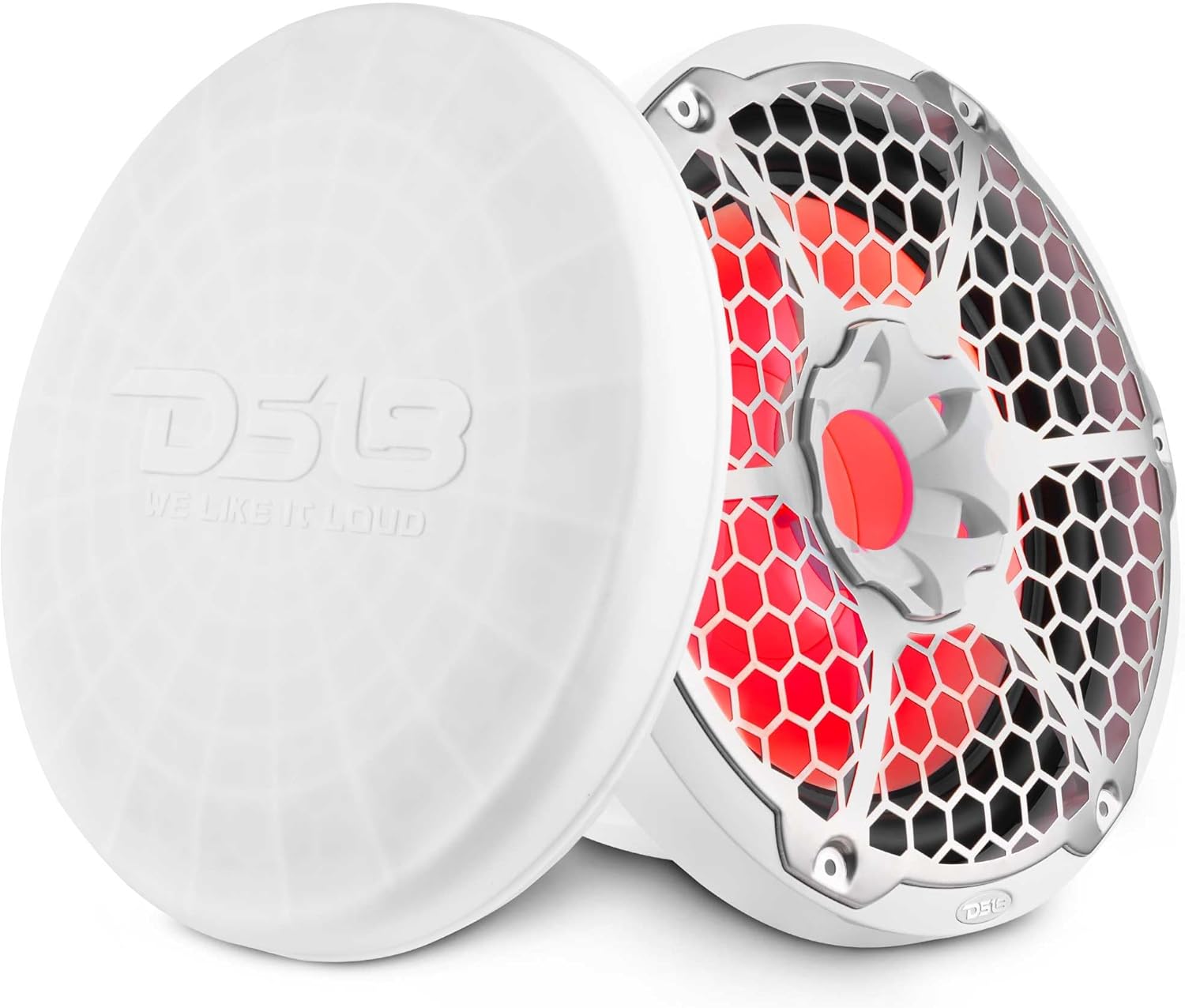 DS18 NXL-12SUB/WH Hydro 12" Marine Audio Subwoofer 700 Watts Max 350 Watts RMS 4 Ohms with Integrated RGB Lights and Cover - Weatherproof Bass - IP65 Marine Grade - 1 Speaker