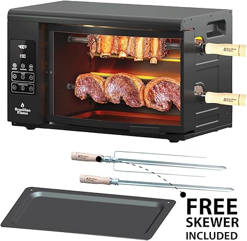 Miniatura 2 de Horno asador eléctrico Brazilian Flame VOLTA  Parrilla vertical de encimera con pinchos giratorios automáticos Shawarma Grill Machine Meat Kebab
