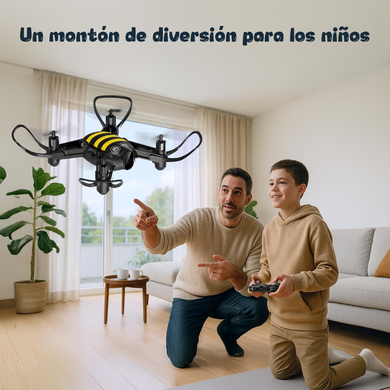 Loolinn | Dron para Regalar a Niños - Diseño Divertido, Fácil de Volar, Seguro para los Niños, Acrobacias de 360°, Cargador con Dos Baterías Incluidas (Idea Regalo)