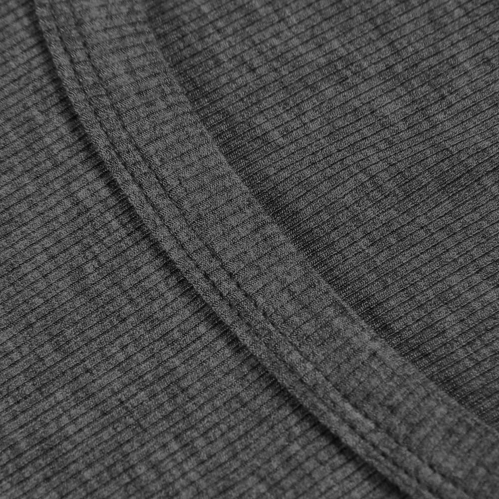 Roselux Womens Long Sleeve Stretch Crewneck Ribbed T-Shirt Fitted Casual Basic Tops - Image 2