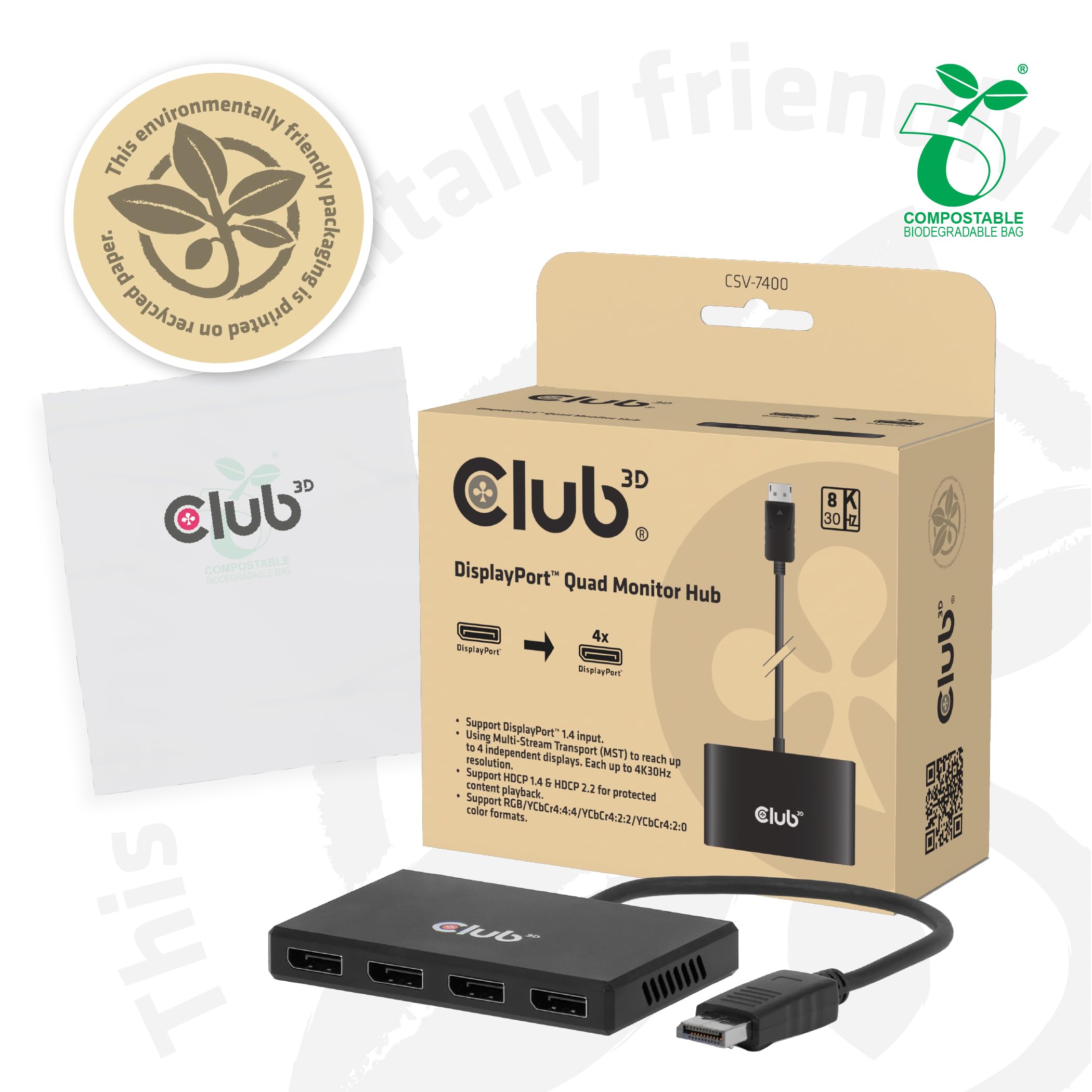 Amazon.co.jp: Club 3D CSV-7400 DisplayPort - クアッドディスプレイ