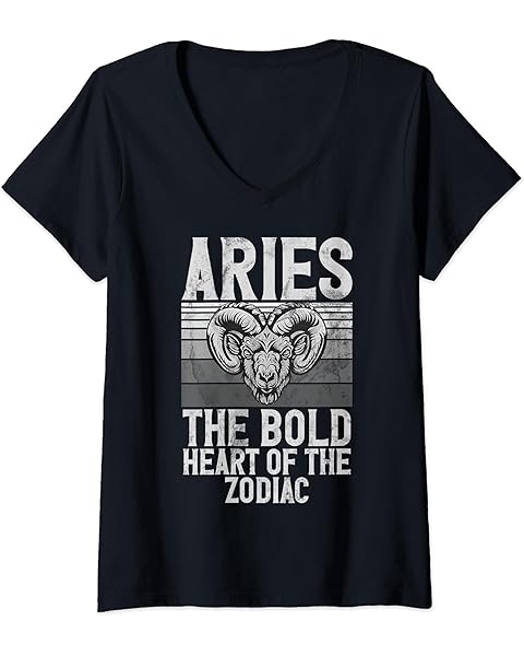 Womens The bold Heart of the Zodiac Aries V-Neck T-Shirt