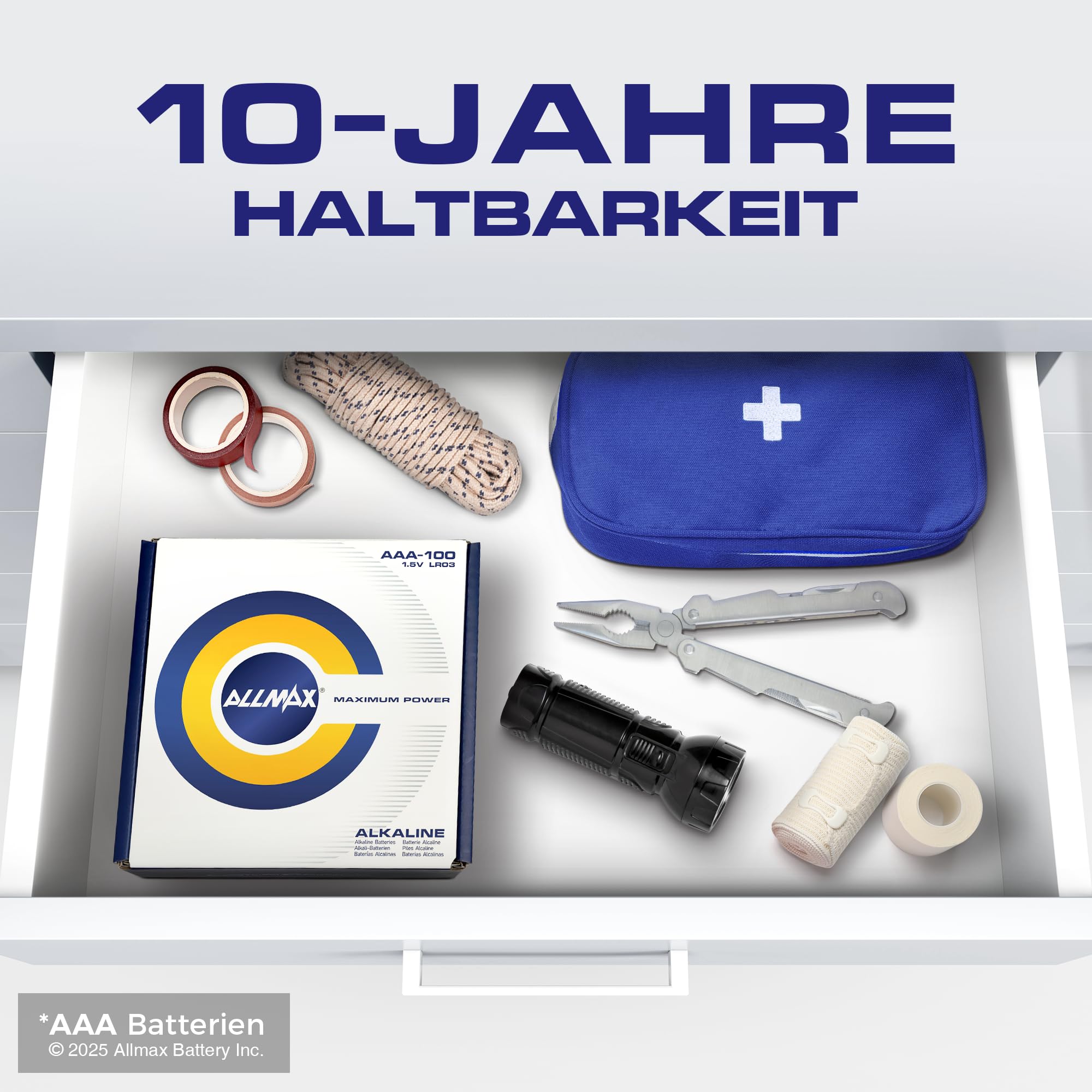 Allmax AAA Micro (LR03) Alkaline Batterien (600 Stück) – 1,5 V | 10 Jahre Haltbarkeit • Auslaufsicheres Design • Ultra-Langlebigkeit • Maximale Leistung