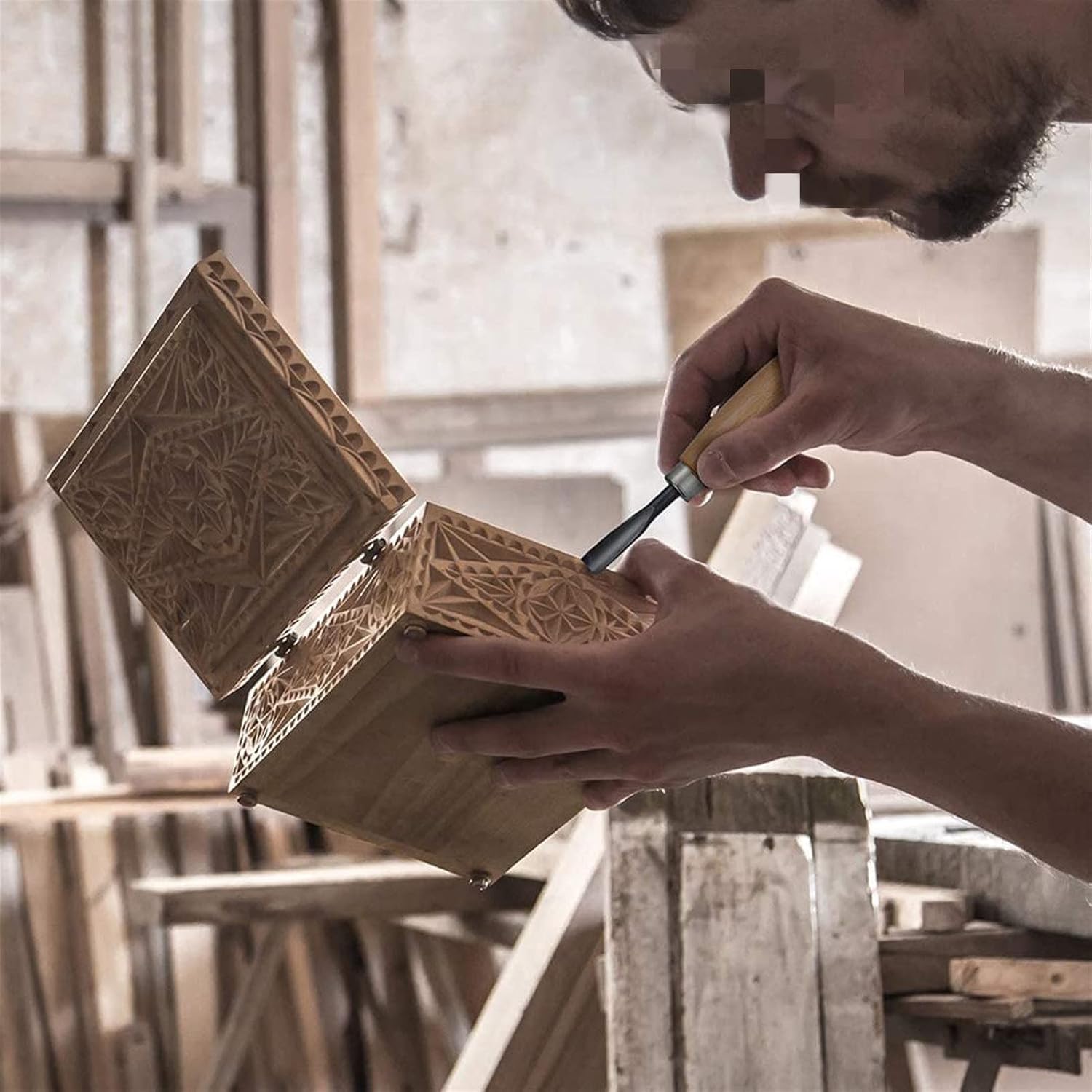 6/12/24PC Chisel Woodworking Knives Hand Tool Set Professional Chisel Set Wood Carving Knives,