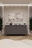 ASRA TREND Lüks Konsol TV Ünitesi%100 MDF Salon ve Yemek Odası Ünitesi KNSL-03 Koyu Gri 160x80x45 cm 1 Çekmeceli 4 Kapaklı Modern Büfe