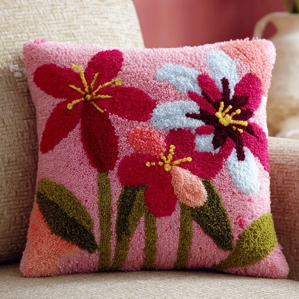 AxiangziK Latch Hook Cushion Kits for Beginners,Lily