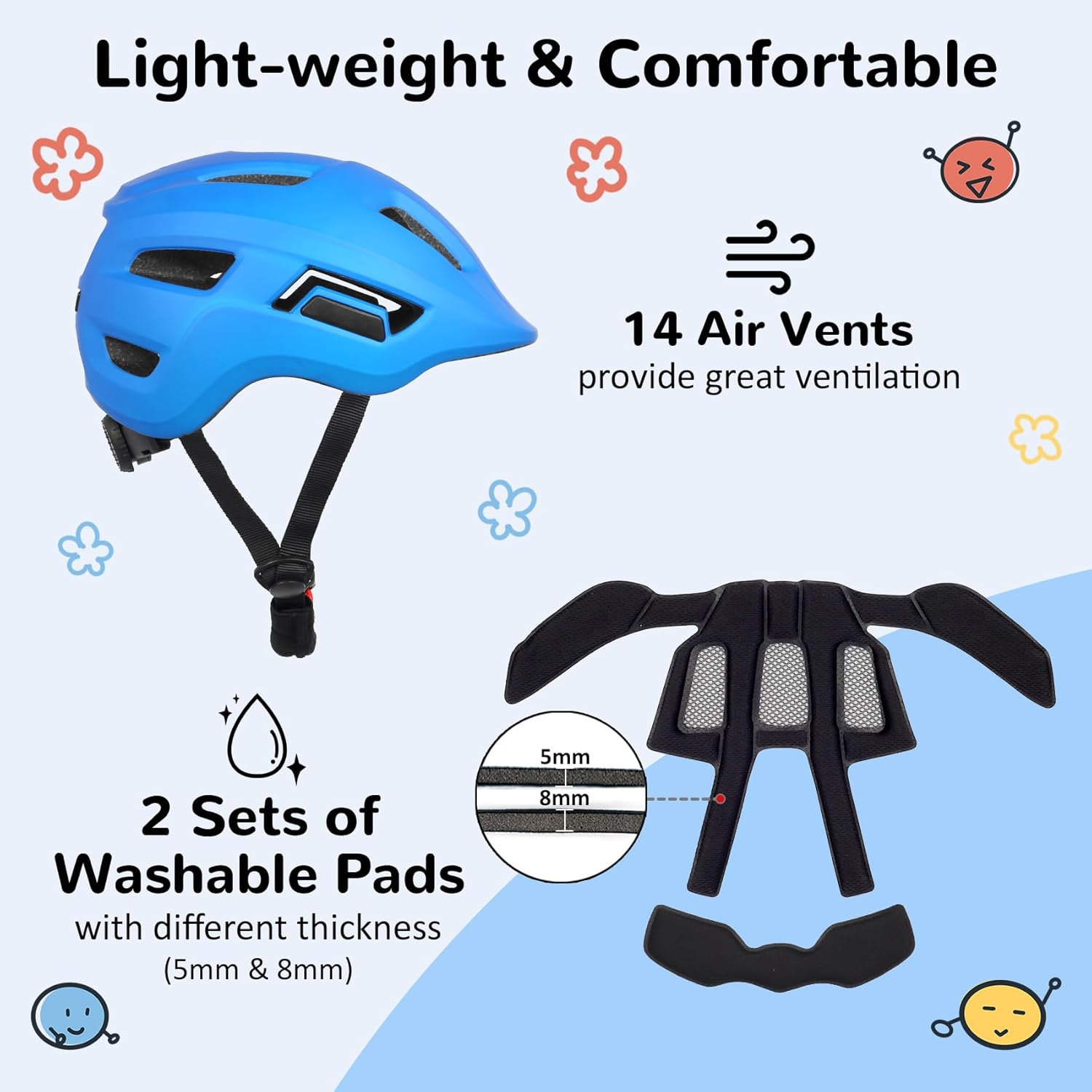 Toddler/Kids Bike Helmet, Adjustable and Multi-Sport, from Infant to Schoolchild, 2 Sizes - Image 5