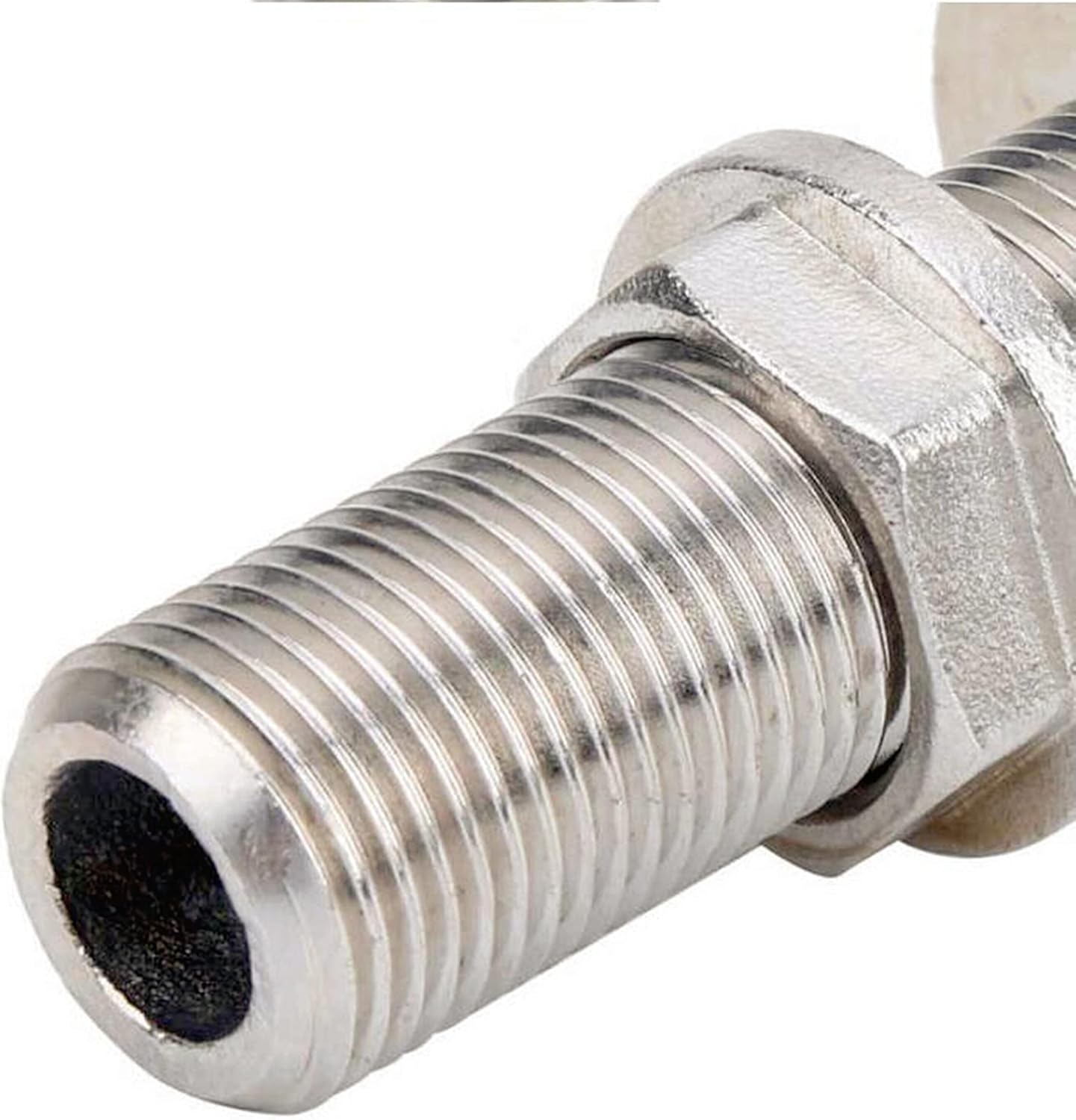 1Pack Stainless Steel 316 Straight Thru Hull Fitting Drain Thread Hose Barb Scupper Hose with Nut，Marine Bilge Pump Drain Vent Aerator Hose Yacht Water Outlet Port