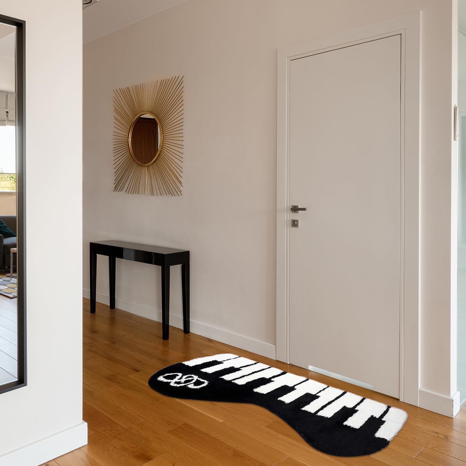 Tappeto Bagno Assorbente Asciugatura Rapida Motivo Tasti Pianoforte