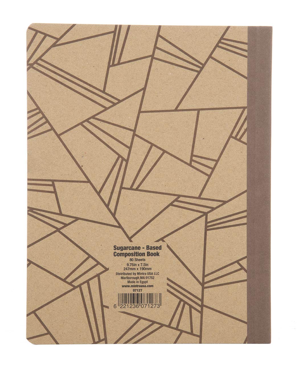 Mintra Office Kompozycja zrównoważone ekologiczne notatniki -100% zeszyty z recyklingu, 80 arkuszy, papier w linie Bagasse College, (wzór brązowej okładki, 19 cm x 24 cm) 3-pak