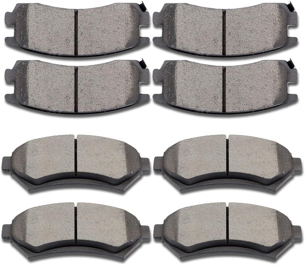 INEEDUP Ceramic Disc Brake Pads Set Front & Rear For Buick Century LeSabre Park Avenue Regal Riviera For Cadillac DeVille For Chevrolet Impala For Oldsmobile Aurora For Pontiac D699 D714(8PCS)