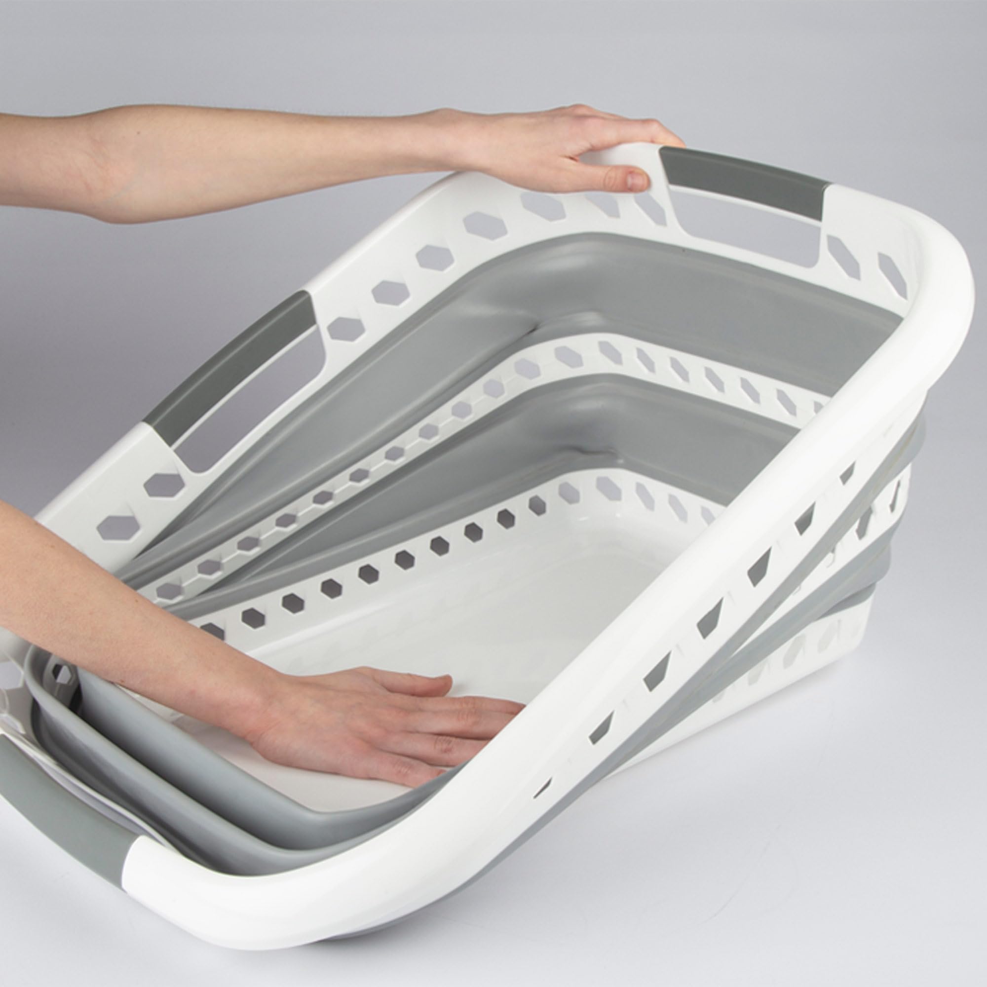 AKTIVE Cesto portabiancheria pieghevole 40 litri, Forma rettangolare, 61x43x28 cm, Pieghevole, Senza BPA, Contenitore portatile, Cesto portabiancheria pieghevole, Per casa, campeggio e picnic (63113)