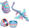 3D Dragon Eggs with Dragon Inside, Randomly Colored 3D Dragon Egg, 3D Printed Dragon with Wings, Ideal for Creative Play and Desk Decoration, Collectible Birthdays Gift