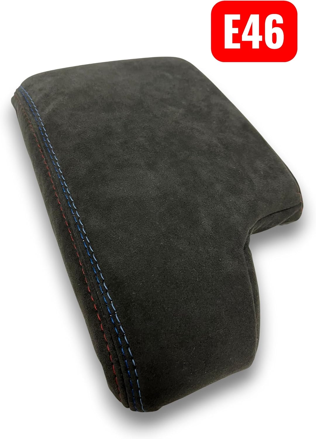 Charcoal Black Console Armrest Cover Compatible with Alcantara 9002 BMW E36 E46 1994 1995 1996 1997 1998 1999 2000 2001 2002 2003 2004 (Made in USA) (M Stitching)